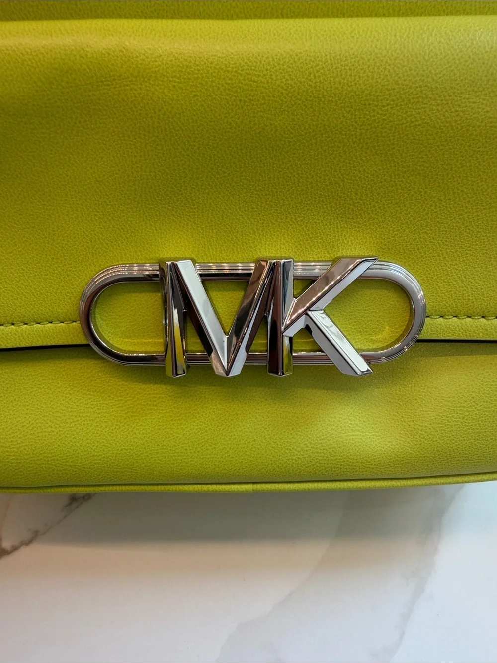 NWT Michael Kors Lime Green MK Logo Crossbody Bag